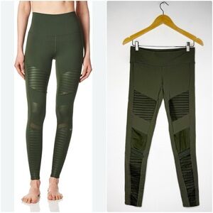 Alo Yoga Women's High Waist Moto Legging Leggings Green Size Small